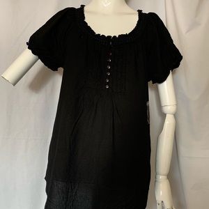 Black, short sleeve blouse new